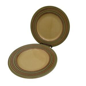 Vintage Pier 1 Dinner Plates Triana Pattern 11 inch Set of 2 Italy